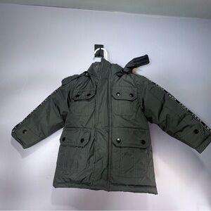 DNKY Grey Toddler Winter Coat with Faux Fur Trim - 3T